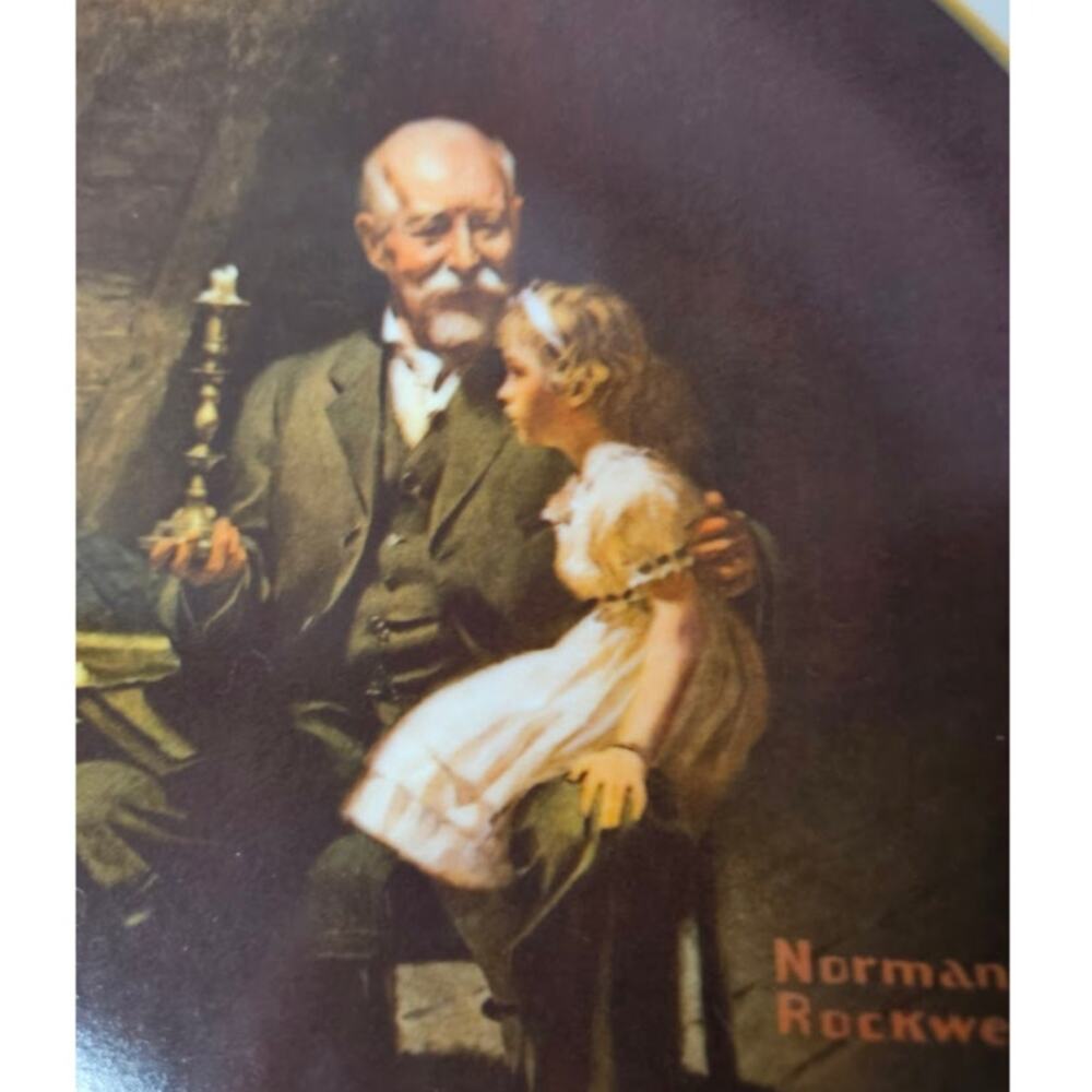 SALE VTG Norman Rockwell Light Series "Evenings Ease" "Grandpa's Treasures"  DAD